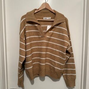 NWT Women's Tan Striped Sweater